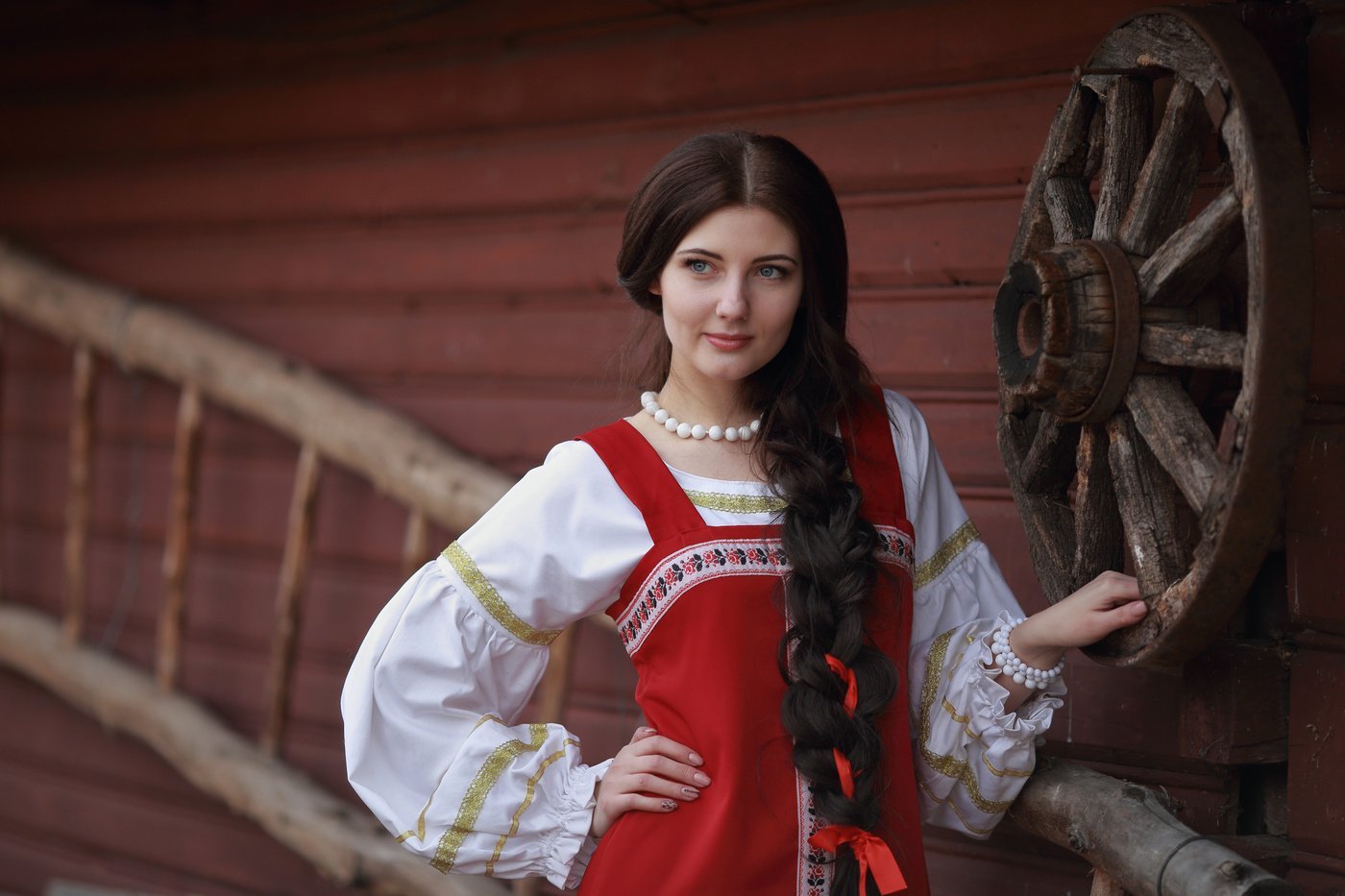 Girls in Slavic costumes in Puchon