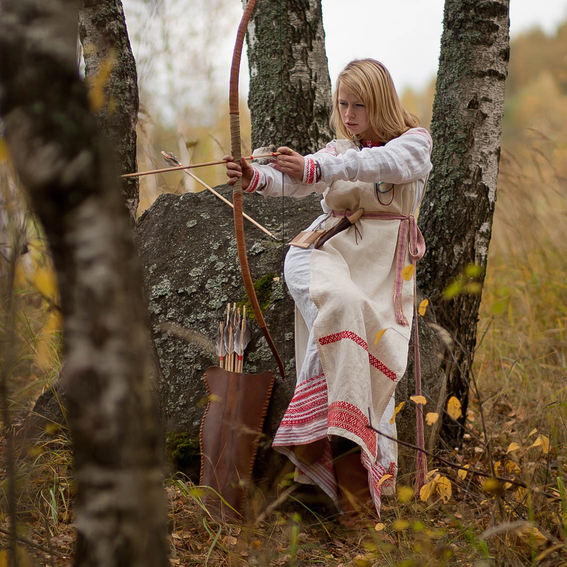 Sexy photo Girls in Slavic costumes in Puchon